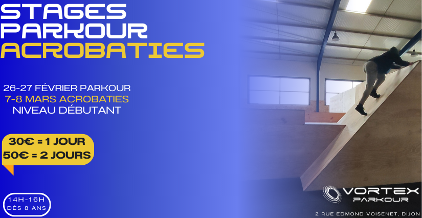 NOUVEAU - Stage parkour - vacances de février