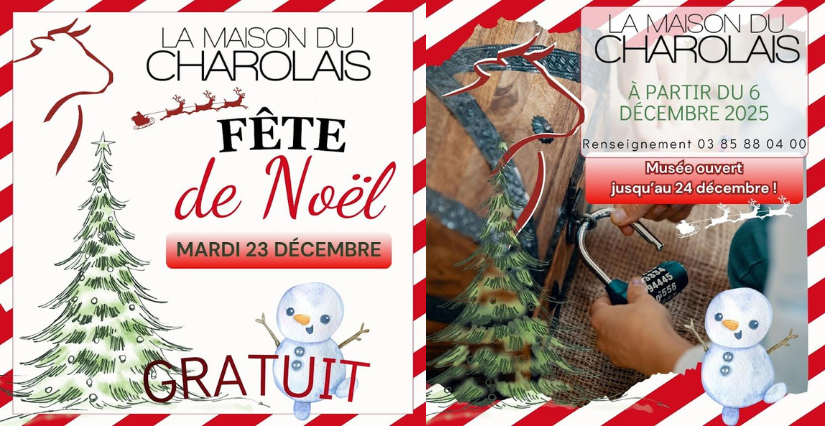 Fête de Noël en famille à la Maison du Charolais, Charolles (71)
