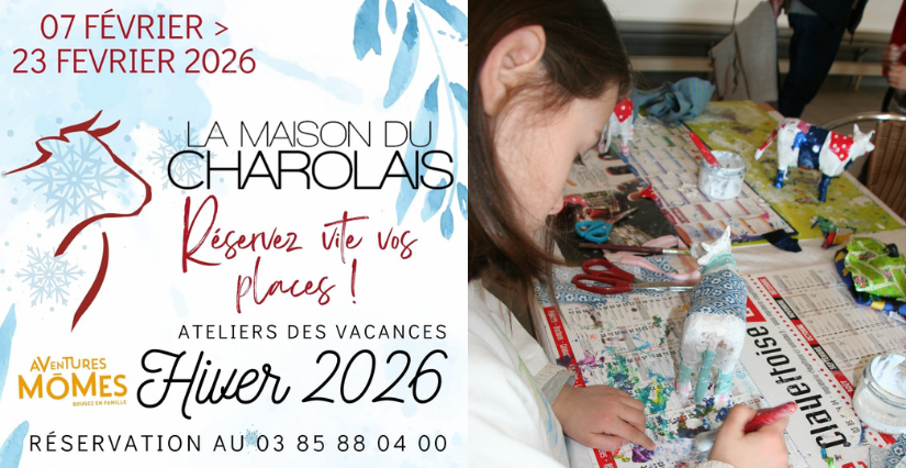 Atelier créatif pour les enfants "La Charolaise s'habille", à la Maison du Charolais, Charolles (71)