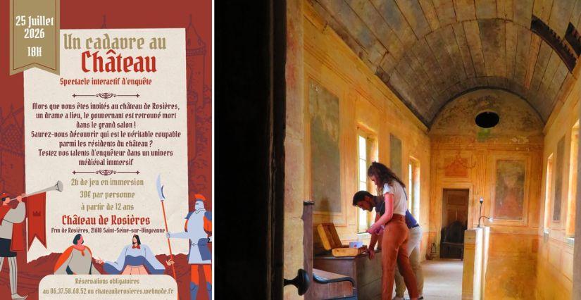 Spectacle interactif d'enquête 'un cadavre au château' au château de Rosières