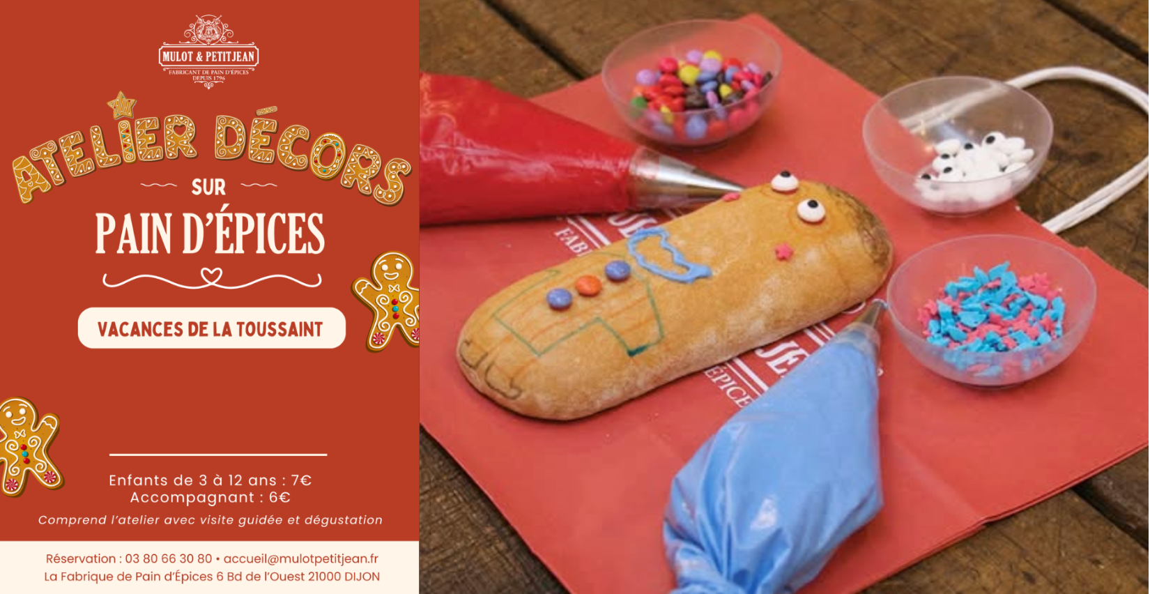 Atelier décors sur pain d'épice, à la Fabrique Mulot et Petitjean à Dijon