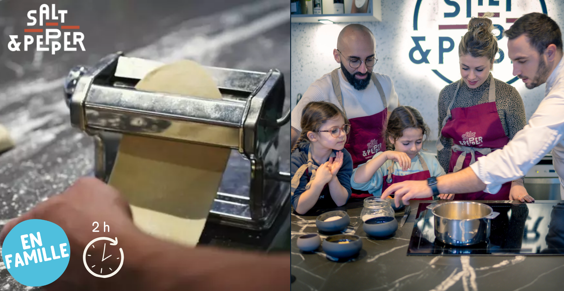 Atelier cuisine parent-enfant "Pâtes Fraîches Maison à Emporter" chez Salt & Pepper à Dijon