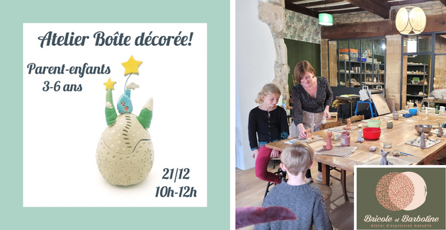 Atelier céramique : boîte décorée // Bricole et Barbotine, Dijon (21) // parents-enfants 3-6 ans kidiklik 21