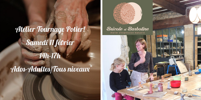 Stage de céramique ados/adultes : tournage potier, avec Bricole et Barbotine à Dijon kidiklik 21