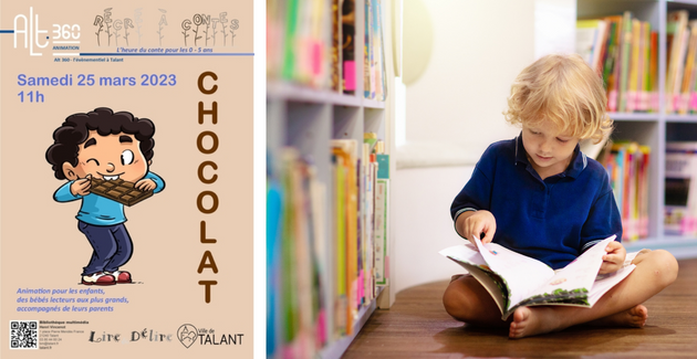 Animation lecture *Récré à contes* 'le chocolat' pour les petits à Talant