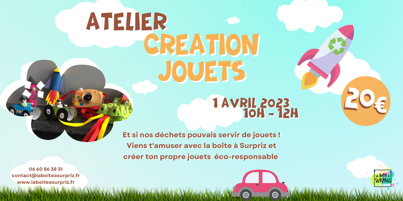 Atelier création jouets avec la Boite à Surpriz à Dijon