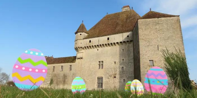 Chasse aux oeufs et le mystère des cloches au Château de Rosières (21); sortie en famille