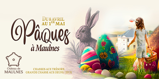 Grande chasse aux oeufs en famille au Château de Maulnes pendant les vacances de Pâques