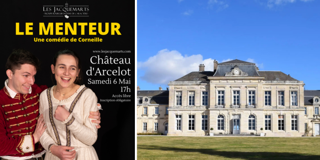 Pièce de théâtre: "le Menteur" de P. Corneille joué par Les Jacquemarts au château d'Arcelot - participation libre