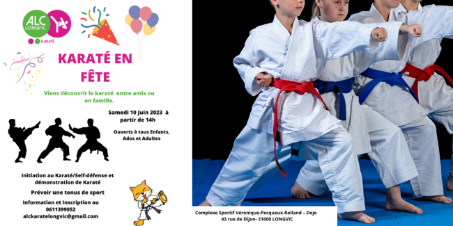 Karaté en fête: initiation & démonstration de karaté / Self-defense au Dojo de Longvic près de Dijon