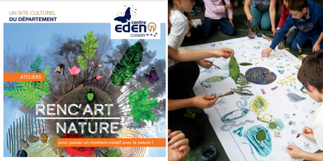 Renc’art nature : atelier "couleurs végétales - fleurs/baies" au Centre Eden - centre éducatif nature et découverte à Cuisery (71)
