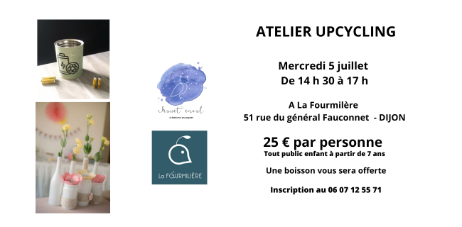Atelier loisirs créatifs – upcycling - avec Chouet'Envol à Dijon