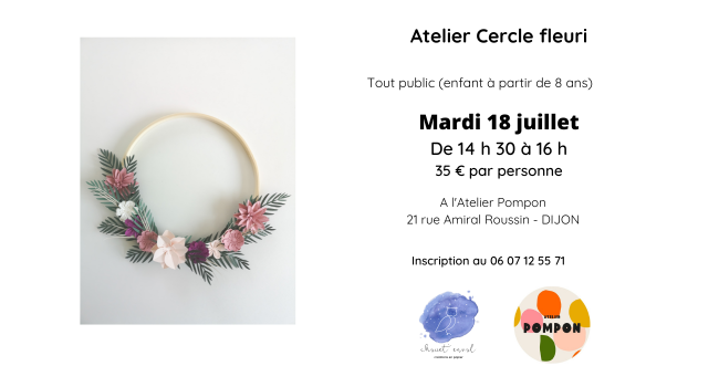 Atelier loisirs créatifs – couronne de fleurs avec Chouet'Envol à Dijon
