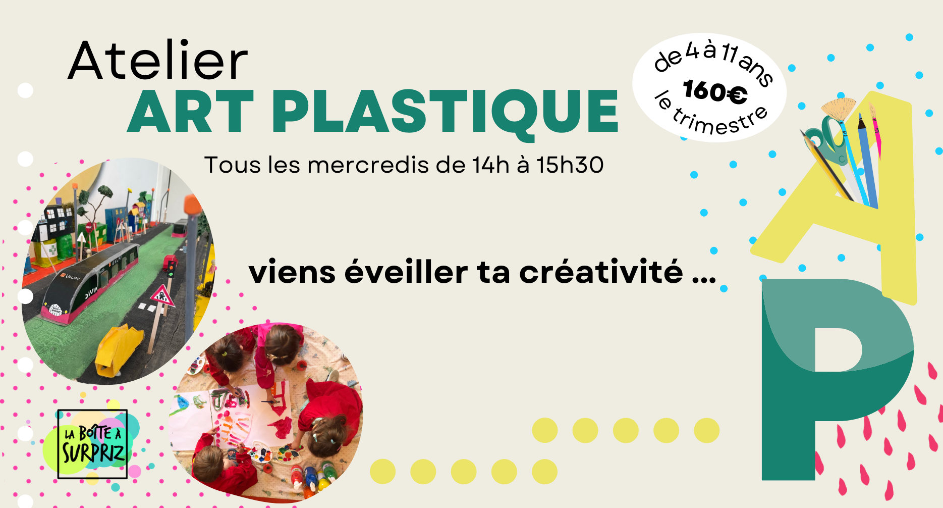 Spécial rentrée 2023: ateliers d'art plastiques avec LA BOITE A SURPRIZ