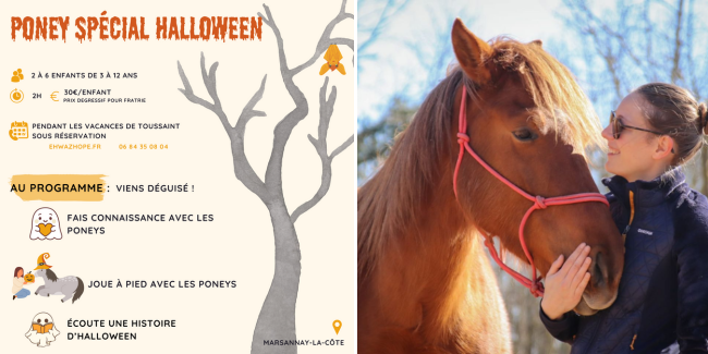 Animation poney spéciale "Halloween" avec Ehwaz Hope à Marsannay-la-Côte