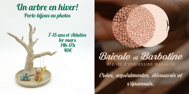 Atelier céramique "Mon arbre à bijoux/photos" avec Bricole et Barbotine à Dijon