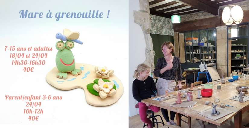 Atelier céramique "Mare aux grenouilles" avec Bricole et Barbotine à Dijon