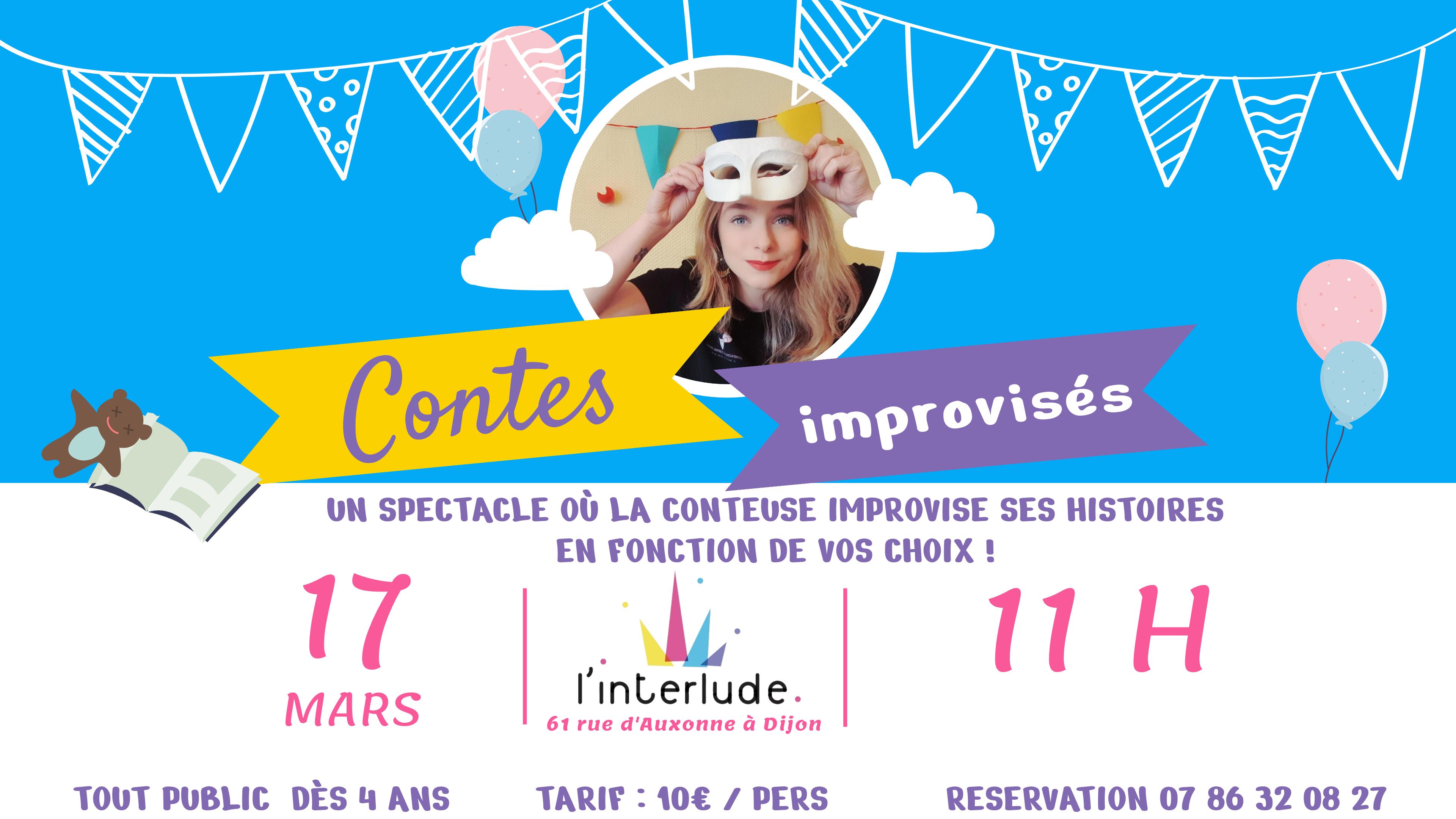 Contes improvisés - spectacle tout public dès 4 ans à L'Interlude à Dijon