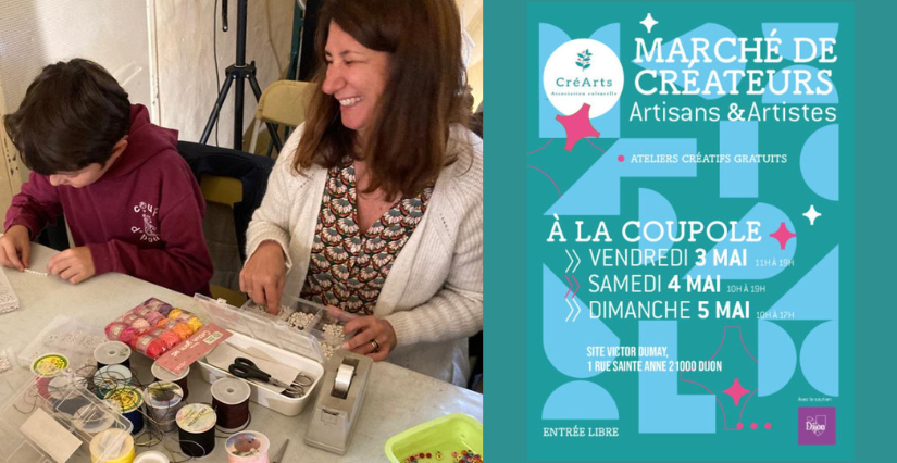 Marché de créateurs et ateliers créatifs à la Coupole avec CréArts Dijon