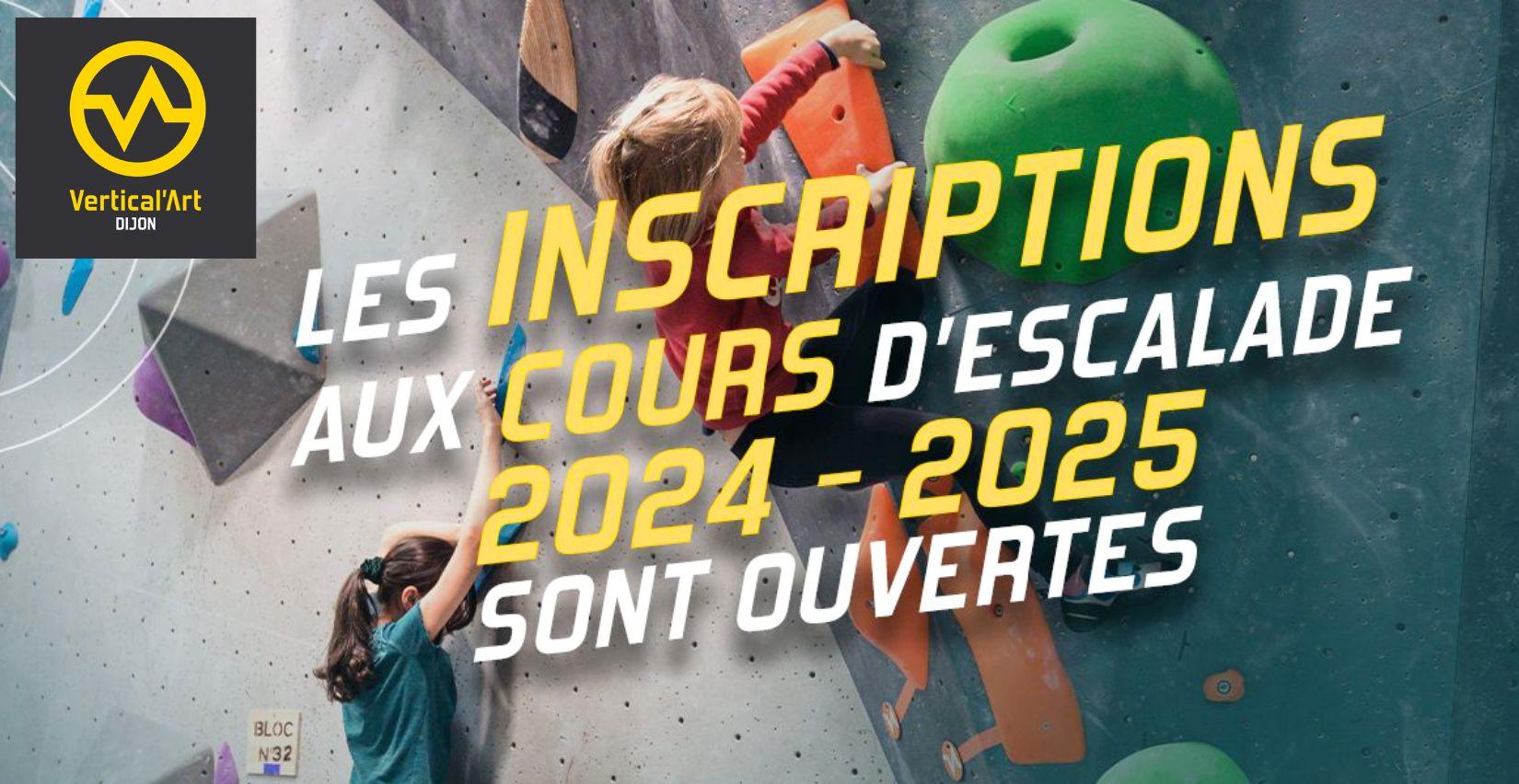 ✩ Rentrée 2024 ✩ Inscription aux cours d'escalade enfants et ados chez Vertical'Art Dijon 