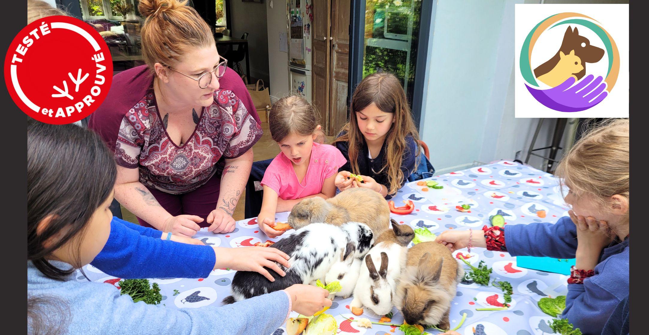 Médiation animale - Lapins et cochons d’Inde à la maison : fêtez l'anniversaire de vos enfants avec la Fluffy Compagnie!