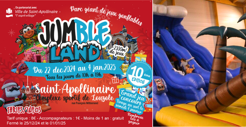 Parc de loisirs et jeux gonflables à JUMBLE LAND à Saint-Apollinaire en famille - 10ème édition