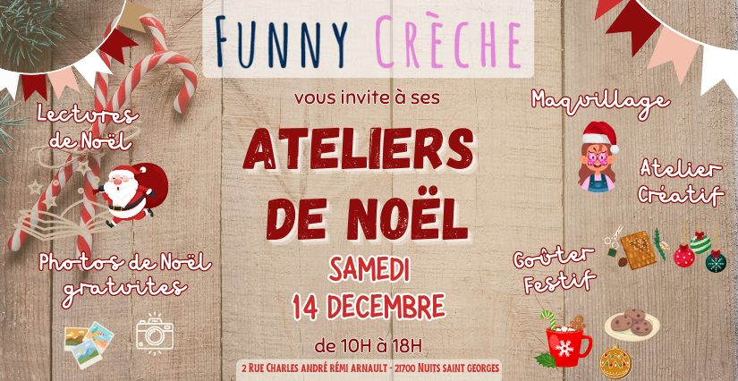Portes ouvertes et ateliers de noël chez Funny Crèche à Nuits-Saint-Georges - gratuit