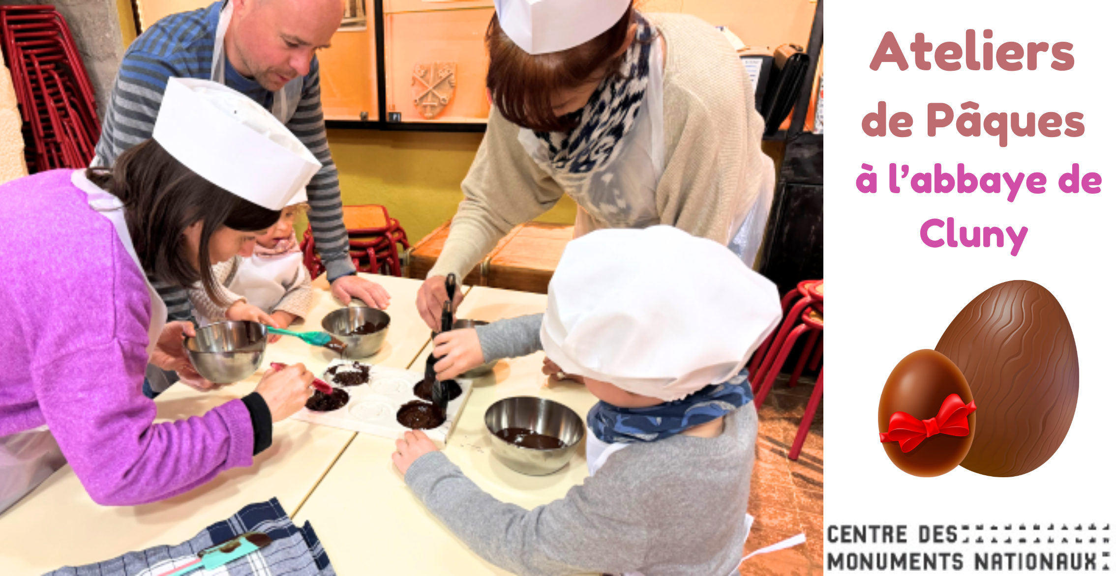 Ateliers chocolats des vacances de Pâques pour les enfants à l'Abbaye de Cluny