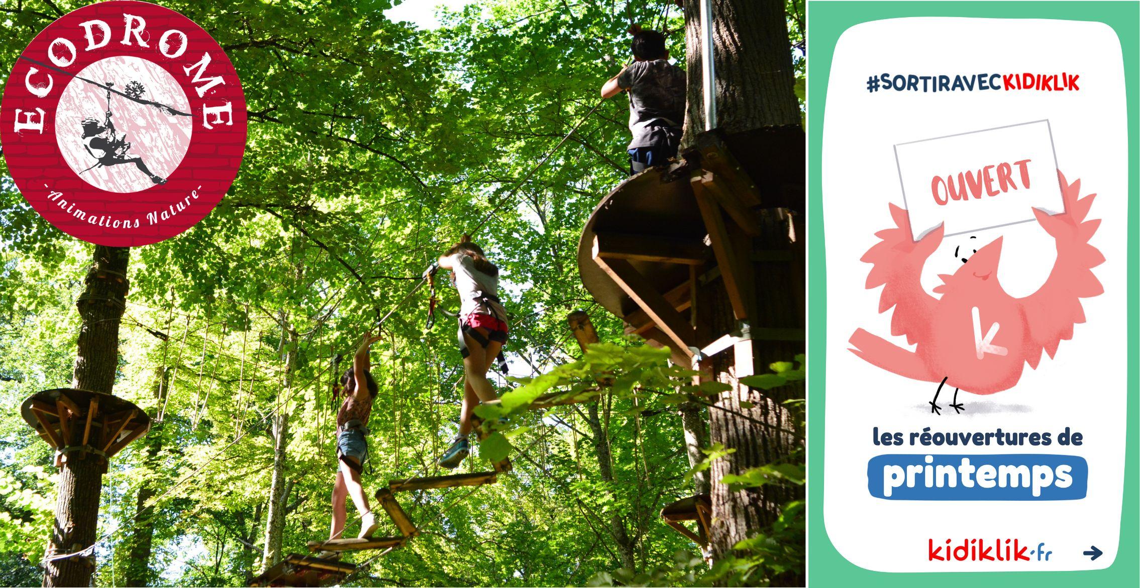 Réouverture de l'Ecodrome le 4 avril ! Accrobranche au parc de la Colombière à Dijon.
