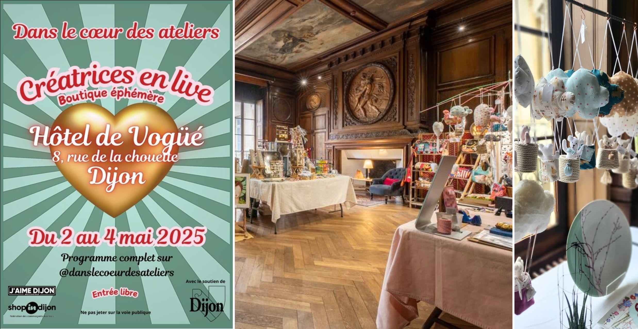 "Dans le coeur des ateliers", créatrices en live & boutique éphémère à l'Hôtel Vogüe à Dijon