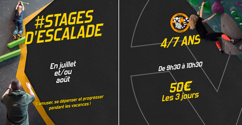 Stage escalade Bloc chez Vertical'Art à Dijon pendant les vacances d'été pour les 4- 7 ans