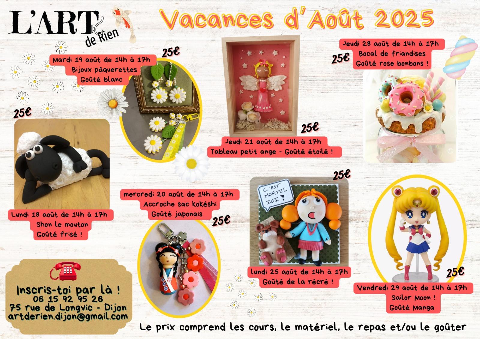 Ateliers des vacances - modelage polymère avec l'ART DE RIEN à Dijon