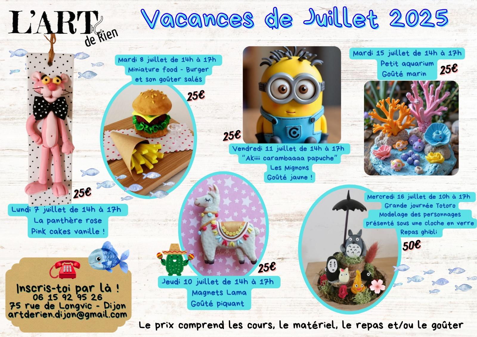Ateliers des vacances - modelage polymère avec l'ART DE RIEN à Dijon