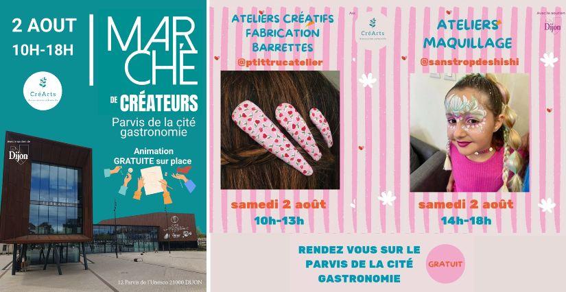 1ère édition du Marché de Créateurs CréArts sur le parvis de la cité de la gastronomie à Dijon