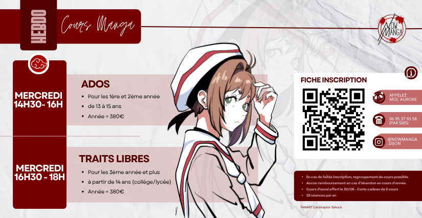 ★ Spécial rentrée 2025/2026 ★ Cours de dessin Manga pour ados et lycéens avec NoW Manga ★ Spécial rentrée 2025/2026 ★ Cours de dessin Manga pour ados et lycéens avec NoW Manga