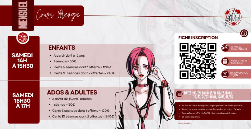 ★ Spécial rentrée 2025/2026 ★ Cours de dessin Manga à la carte avec NoW Manga ★ Spécial rentrée 2025/2026 ★ Cours de dessin Manga à la carte avec NoW Manga