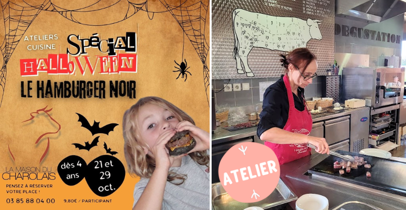 Atelier de cuisine "Le Hamburger noir d'Halloween" à la Maison du Charolais 
