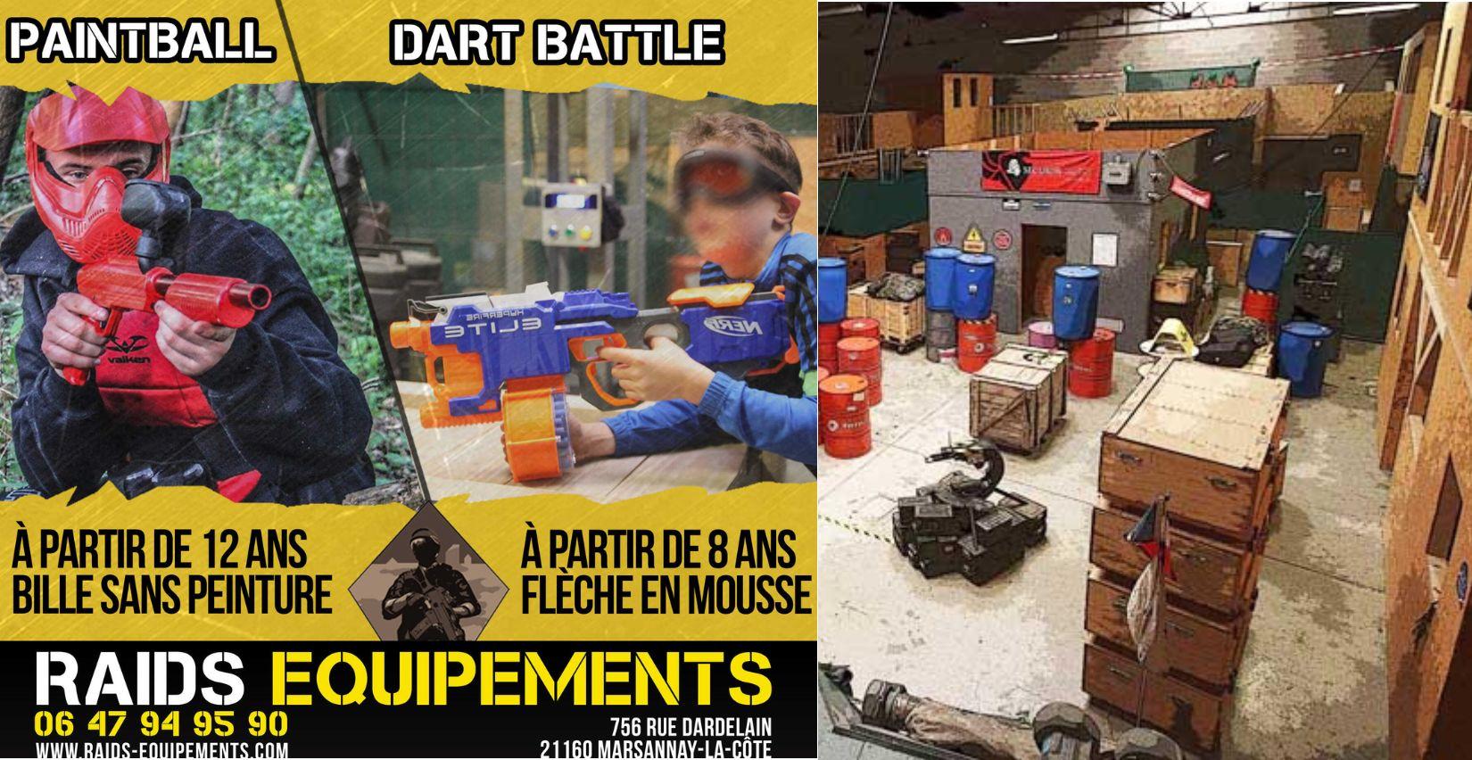 Aire de jeux chez Raids Equipments : sessions de Nerf ou de paintless en famille