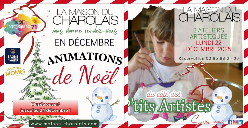 Ateliers artistiques de Noël à la Maison du Charolais