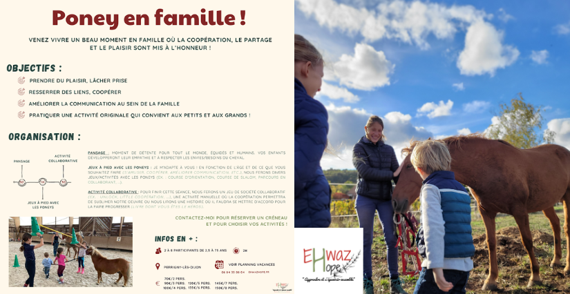 Atelier "Poney en famille" avec Ehwaz Hope à Perrigny-les-Dijon