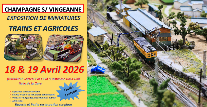 Exposition de trains et engins agricoles miniatures au Vélorail de la Vingeanne