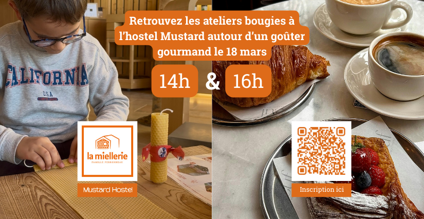 Ateliers création de bougies à la cire d’abeilles à l'hotel Mustard à Dijon 