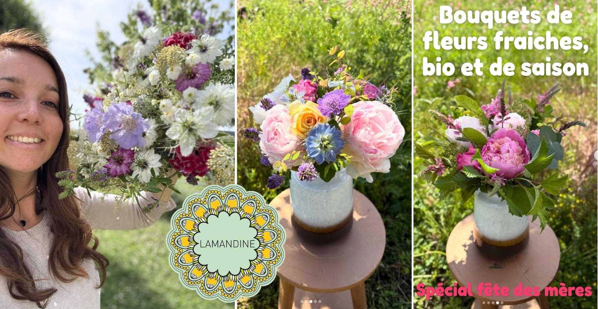 Spécial Fête des mères - Offrez un joli Bouquet de fleurs fraiches et bio avec LAMANDINE