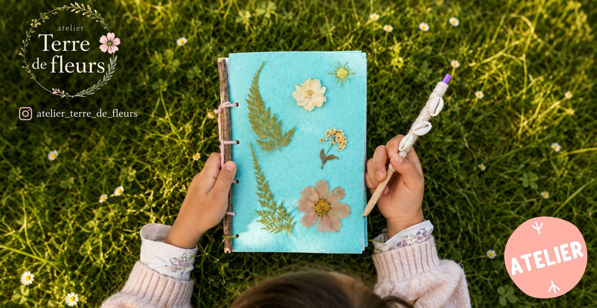 Atelier créatif 'mon carnet de voyage' à l’atelier Terre de Fleurs près de Dijon