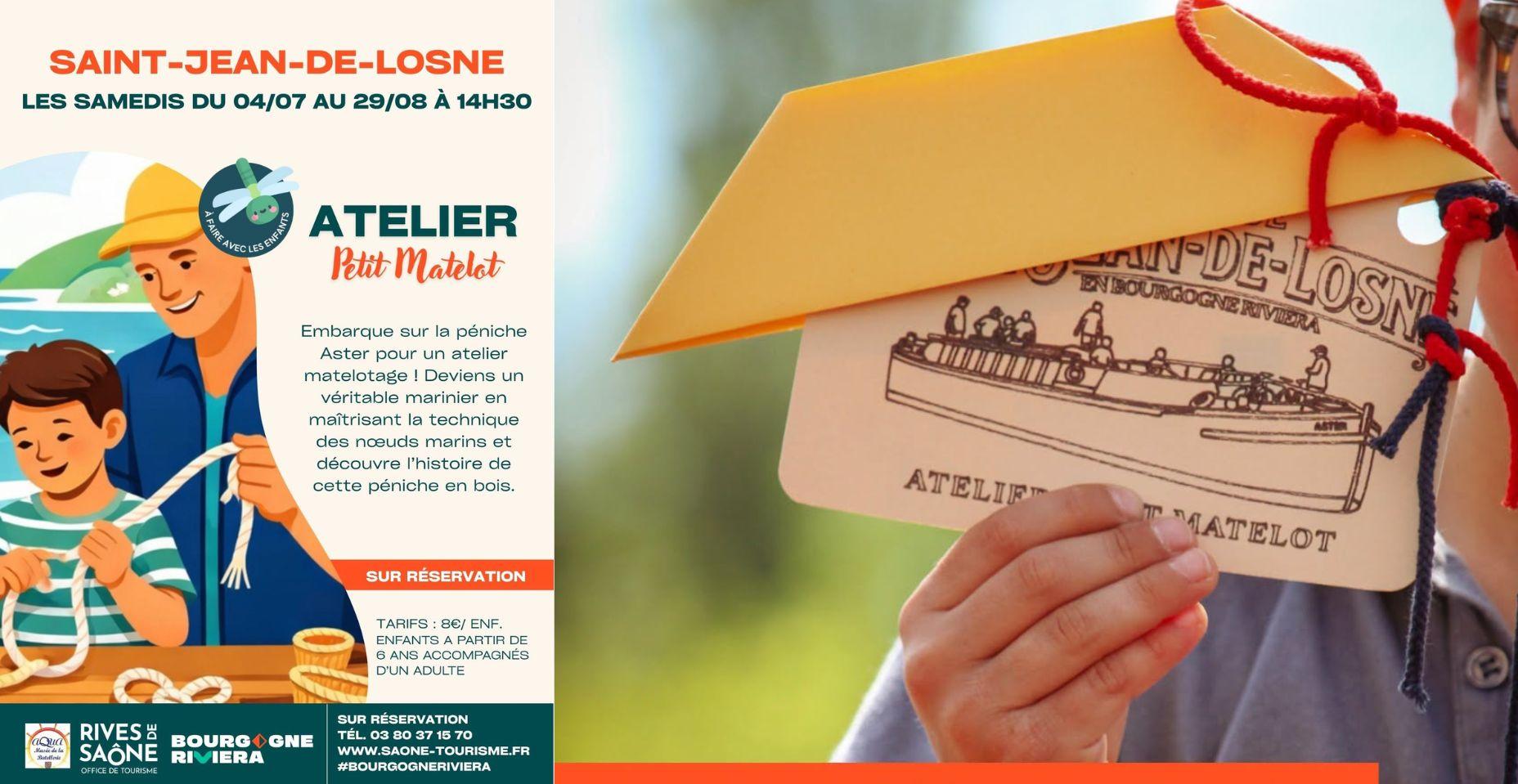 Atelier Petit Matelot sur la péniche Aster à Saint-Jean-de-Losne