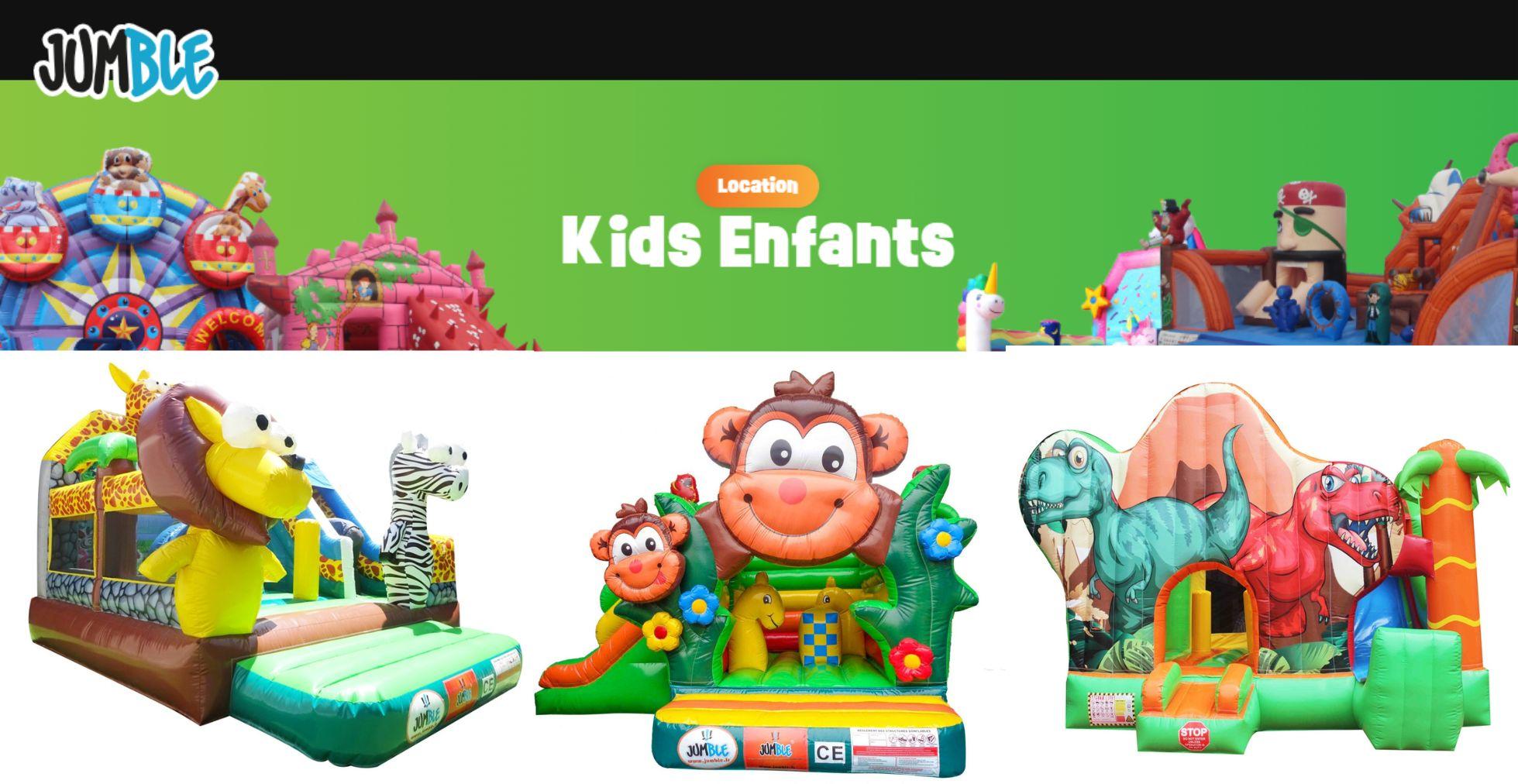 ✪ Location de structure gonflable pour anniversaire enfant avec JUMBLE près de Dijon
