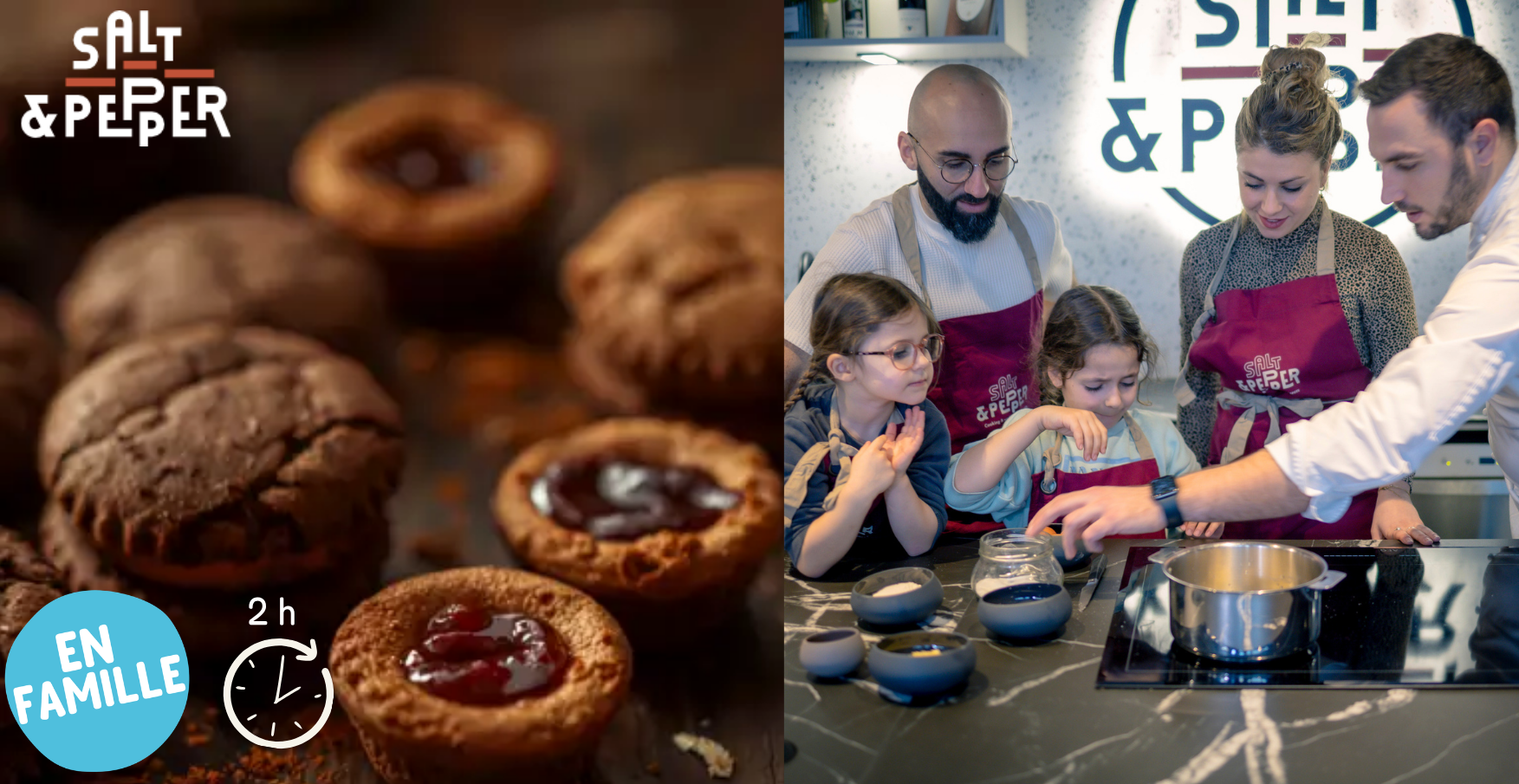 Atelier pâtisserie parent-enfant "Desserts d'enfance" chez Salt & Pepper à Dijon
