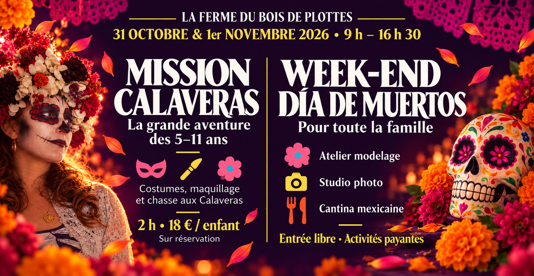 Le week-end Día de Muertos à la Ferme du Bois de Plottes 