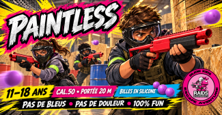 Aire de jeux chez Raids Equipments : sessions de paintless (12-18 ans) en famille 